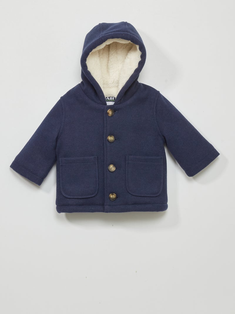 Manteau effet lainage Bleu foncé - Kiabi