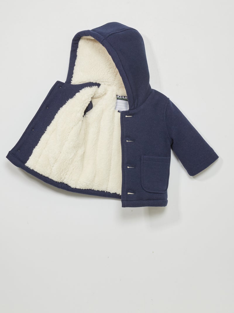 Manteau effet lainage Bleu foncé - Kiabi