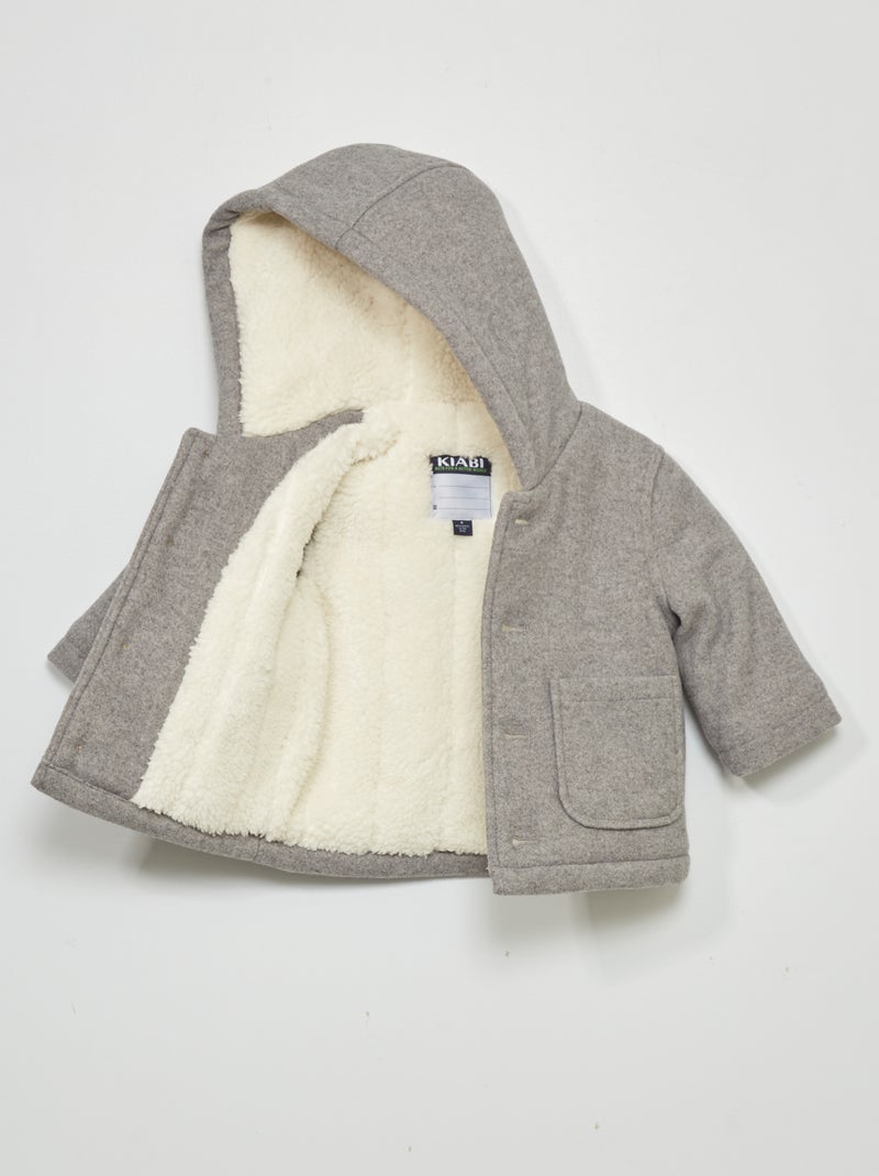 Manteau effet lainage Gris - Kiabi