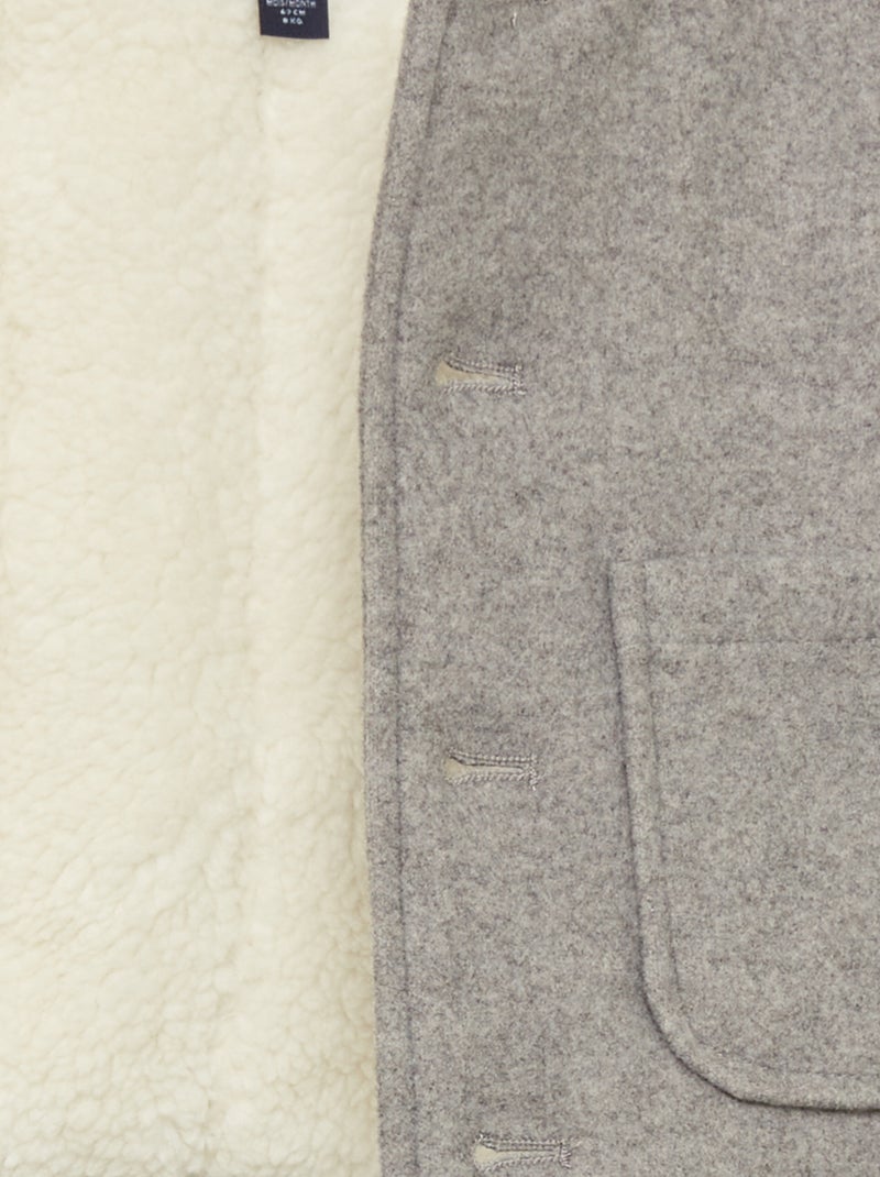 Manteau effet lainage Gris - Kiabi