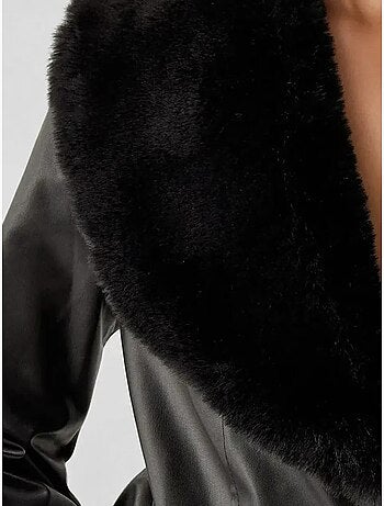 Manteau en cuir et fausse fourrure bdart