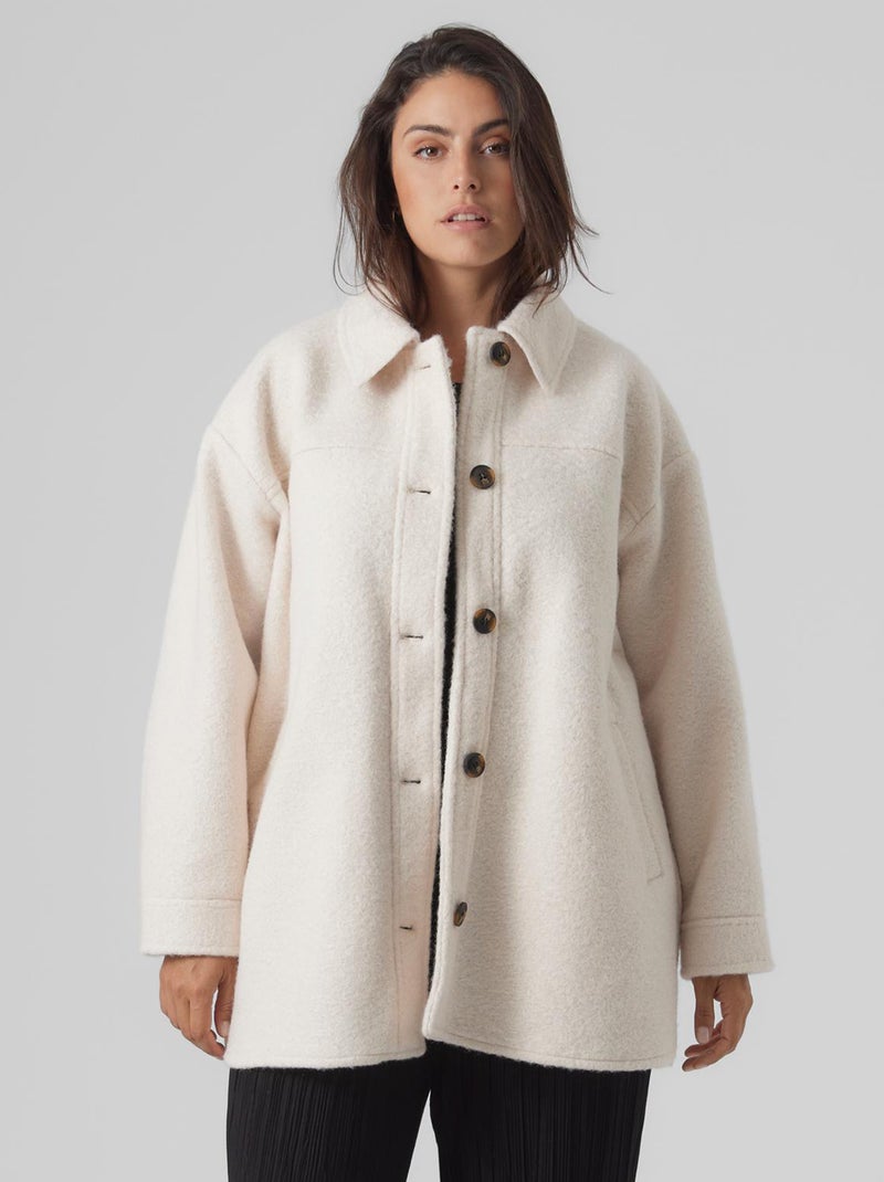 Manteau en feutrine 'Vero Moda Curve' beige - Kiabi