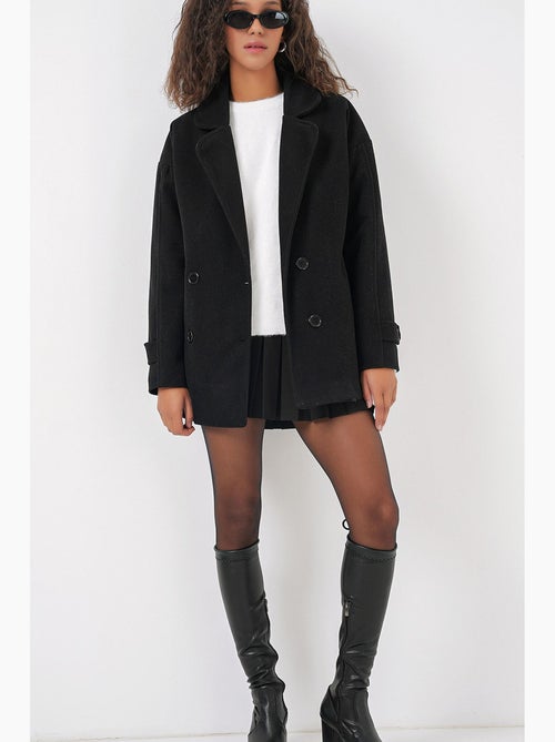 Manteau en laine à col portefeuille bdart - Kiabi Manteau en laine à col portefeuille bdart - Kiabi