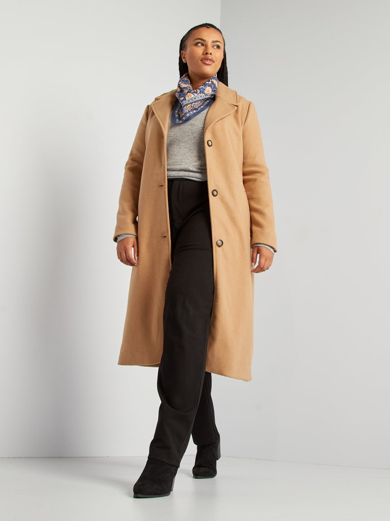 Manteau en laine mélangée Beige - Kiabi