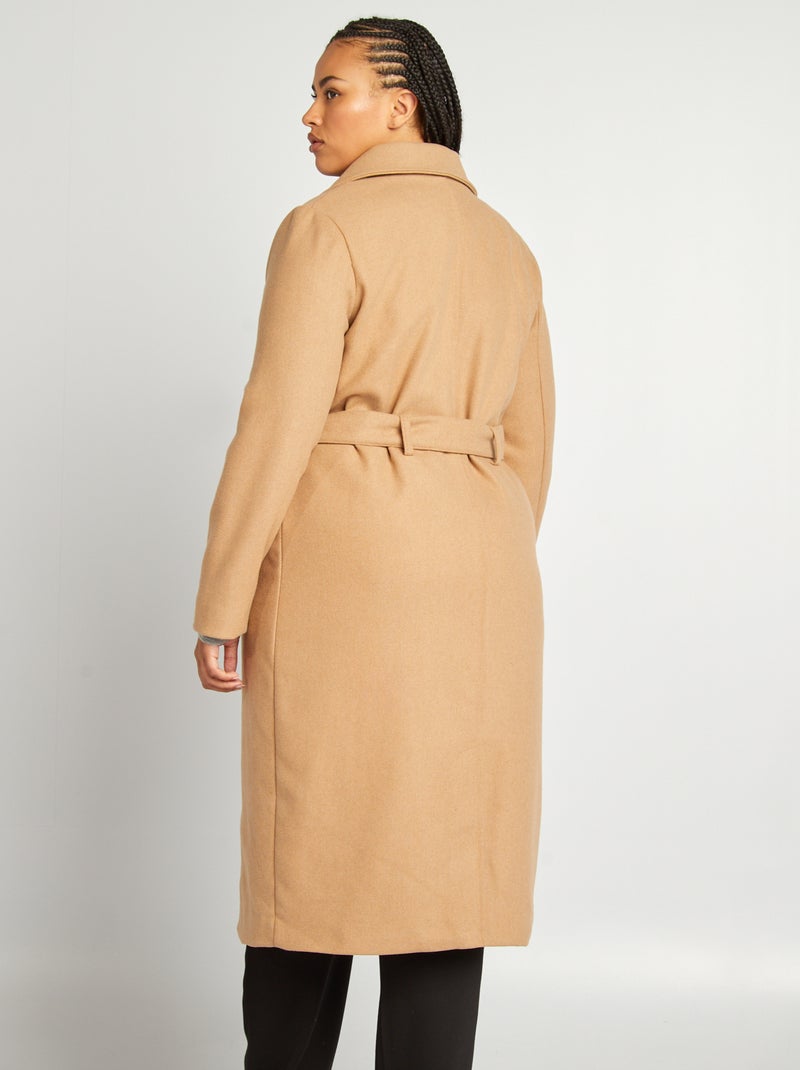 Manteau en laine mélangée Beige - Kiabi