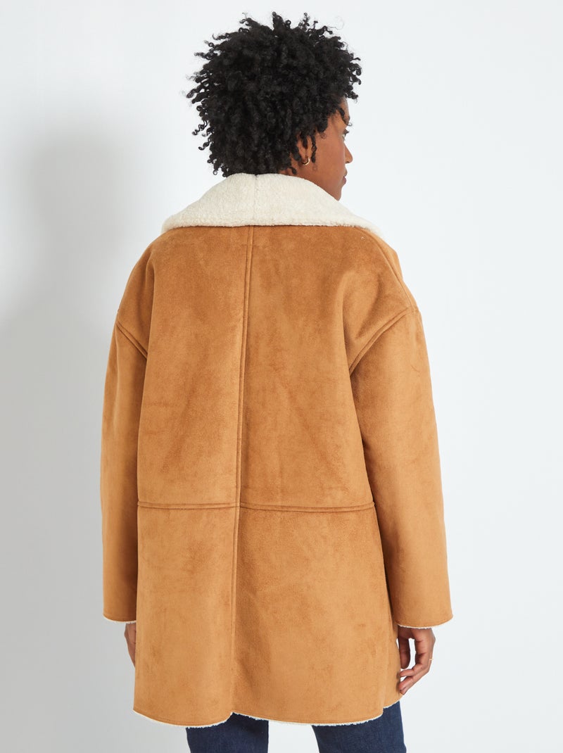 Manteau en peau retournée Marron Kiabi 40.00€