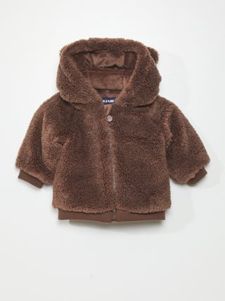 Manteau en sherpa à capuche