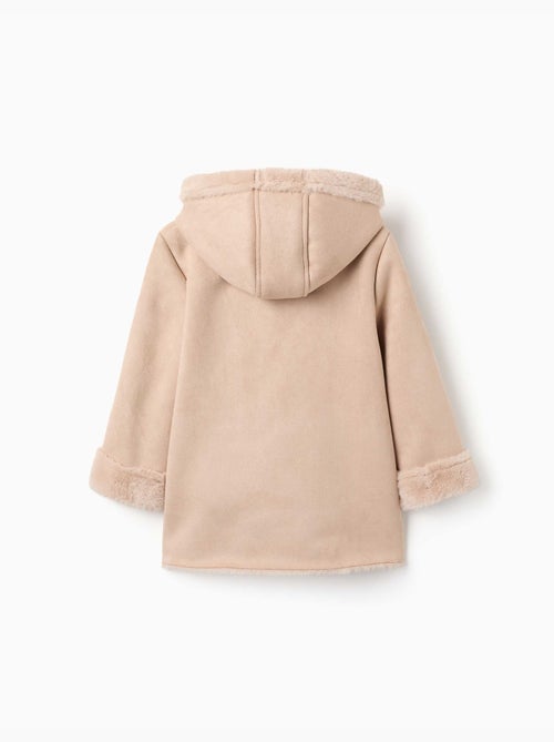 Manteau en suédine à capuche et doublure en peluche douce synthétique - Kiabi