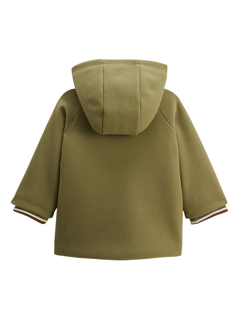 Manteau enfant doubl? sherpa avec capuche Gustin Kaki - Kiabi