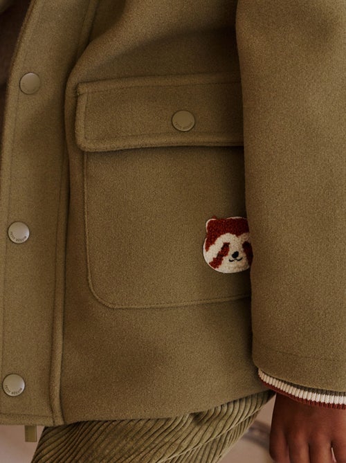 Manteau enfant doublé sherpa avec capuche Gustin - Kiabi Manteau enfant doublé sherpa avec capuche Gustin - Kiabi