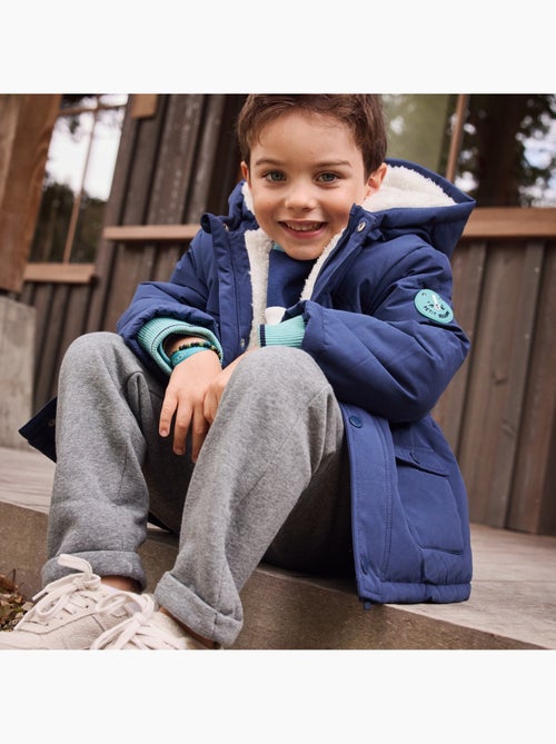Manteau enfant imperm?able doubl? sherpa avec capuche Oscar - Kiabi