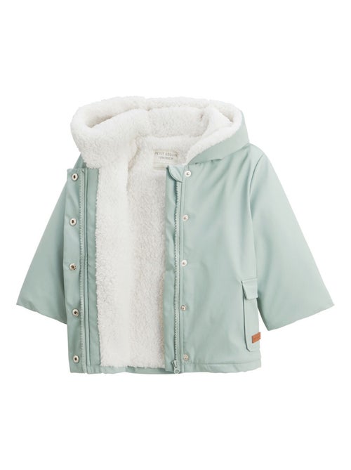 Manteau enfant imperméable doublé sherpa Holamuchacha - Kiabi Manteau enfant imperméable doublé sherpa Holamuchacha - Kiabi
