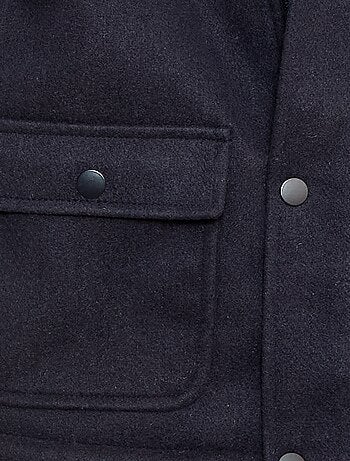 Manteau façon lainage à capuche avec doublure chaude
