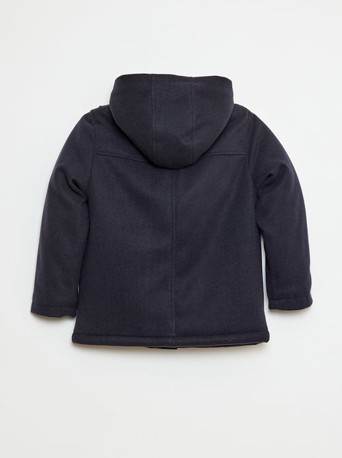 Manteau façon lainage à capuche avec doublure chaude - Kiabi