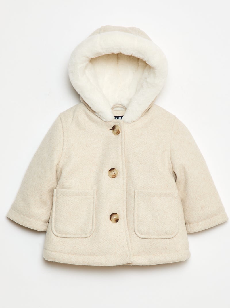 Manteau façon lainage Beige - Kiabi