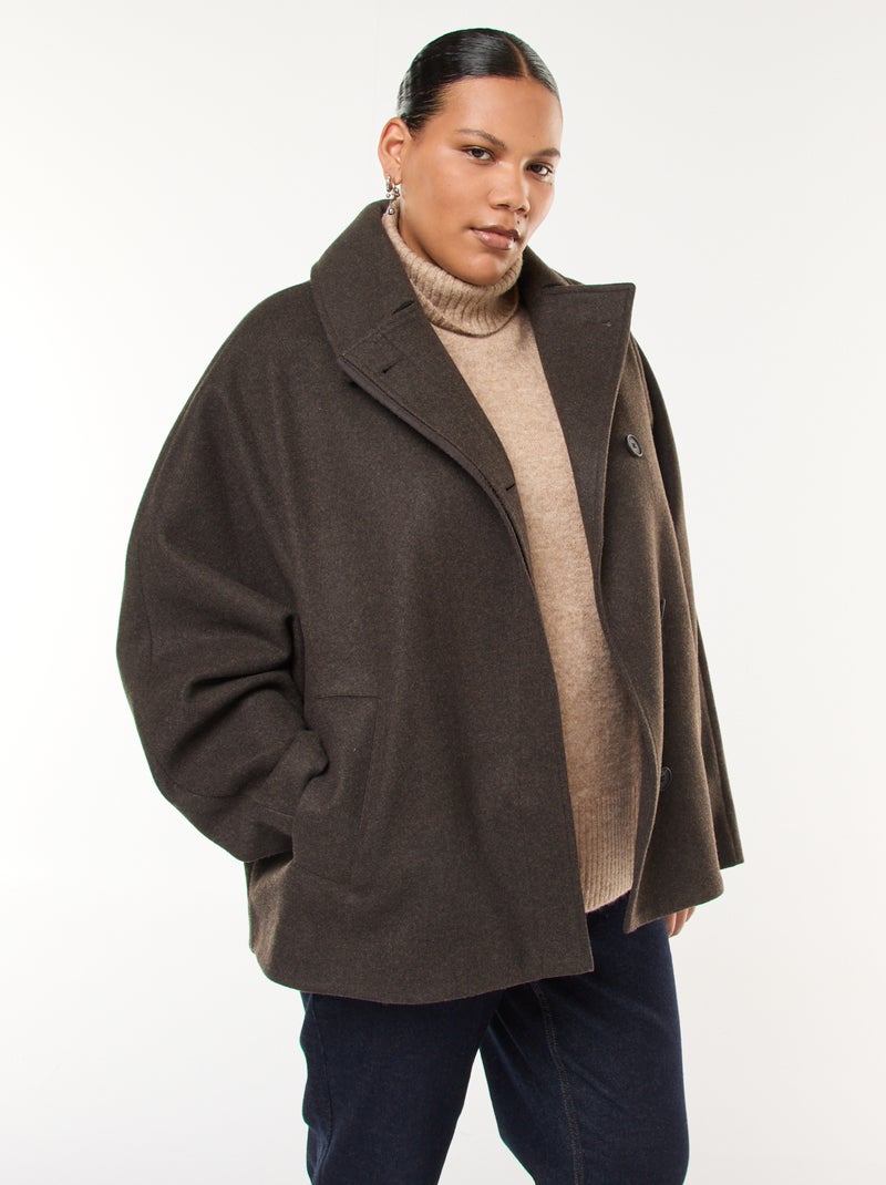 Cape Patchwork En Cuir D'agneau Marron J. Sebastien Vassal - Taille M - Neuf Atelier #450