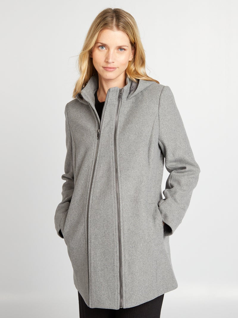 Manteau grossesse en laine Gris - Kiabi