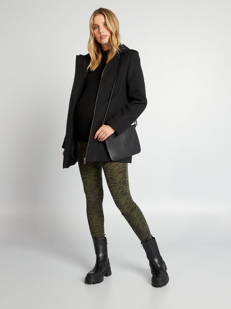 Manteau grossesse style lainage noir - Kiabi