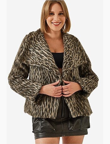 Manteau imprimé léopard brossé lucci