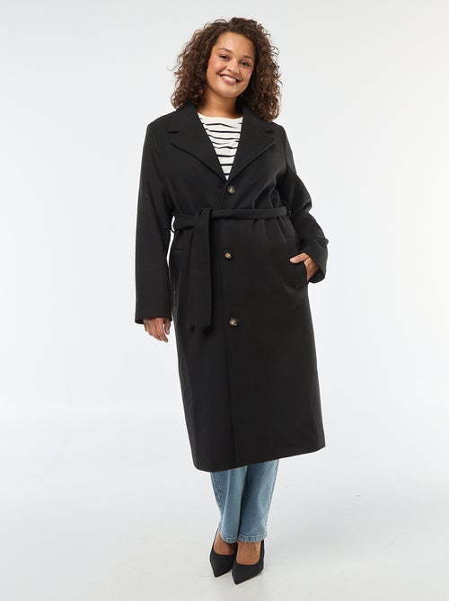 Manteau long avec ceinture - Kiabi