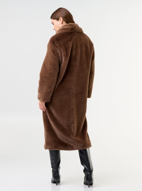 Manteau long en fausse fourrure - Kiabi Manteau long en fausse fourrure - Kiabi