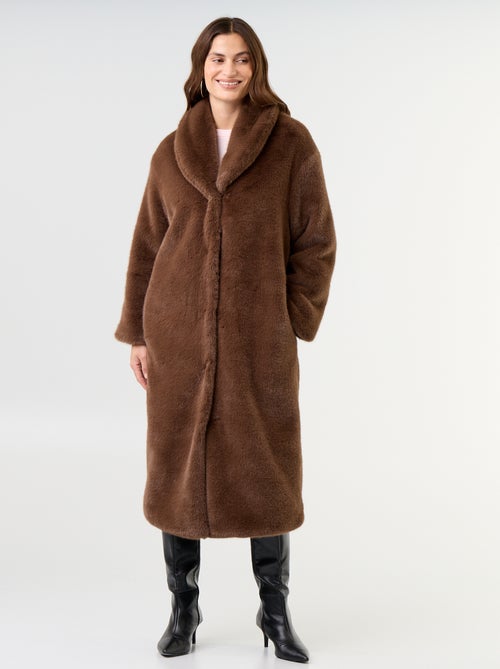 Manteau long en fausse fourrure - Kiabi Manteau long en fausse fourrure - Kiabi