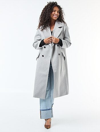 Manteau long en faux lainage