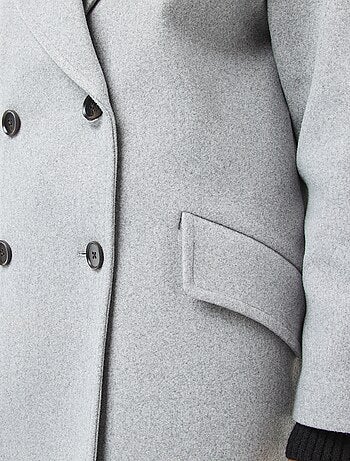 Manteau long en faux lainage