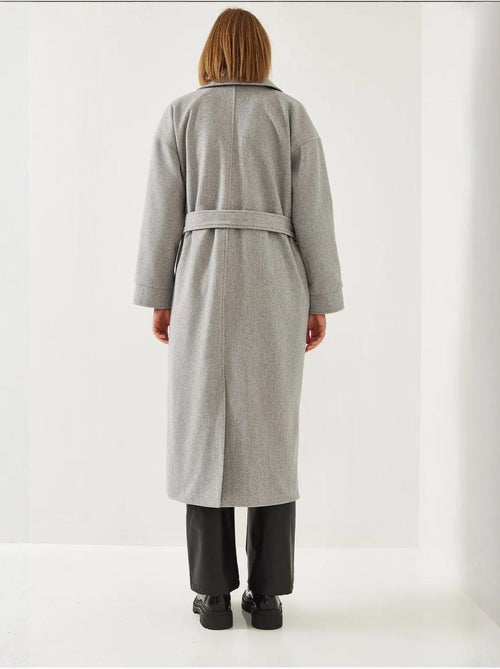 Manteau long en laine ceinturé lucci - Kiabi Manteau long en laine ceinturé lucci - Kiabi