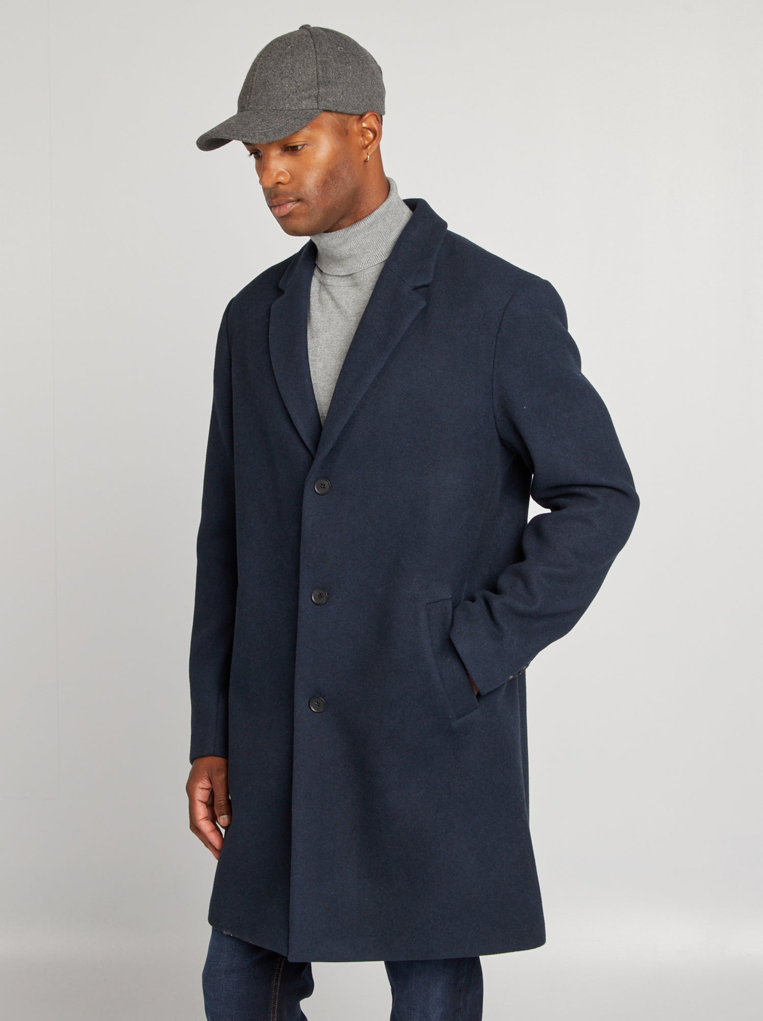 Manteau homme bleu et marron best sale