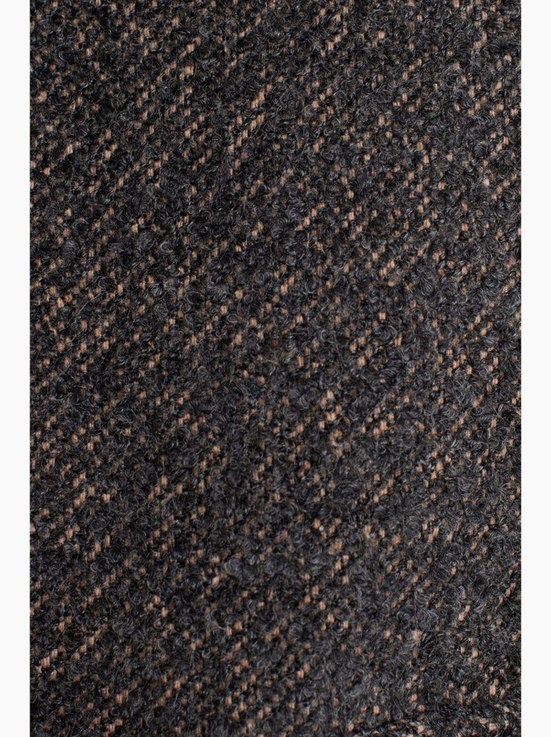 Manteau long en tweed texturé dilvin Gris Noir - Kiabi