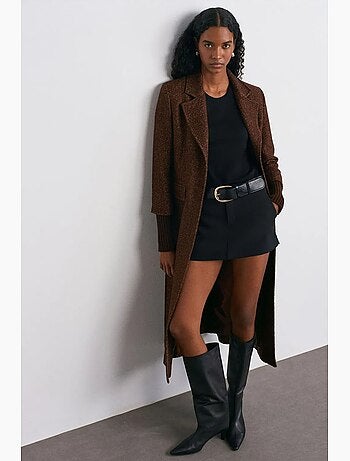 Manteau long en tweed texturé dilvin