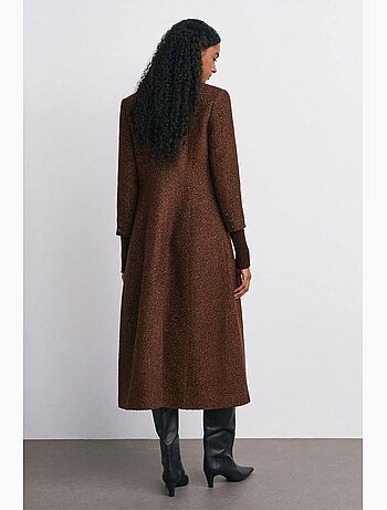 Manteau long en tweed texturé dilvin