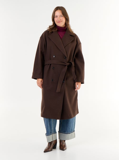 Manteau long esprit lainage avec col tailleur - Kiabi Manteau long esprit lainage avec col tailleur - Kiabi