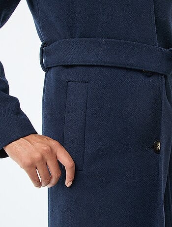 Manteau long façon lainage avec ceinture