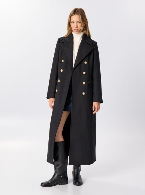 Manteau long façon lainage forme patineuse - Kiabi Manteau long façon lainage forme patineuse - Kiabi