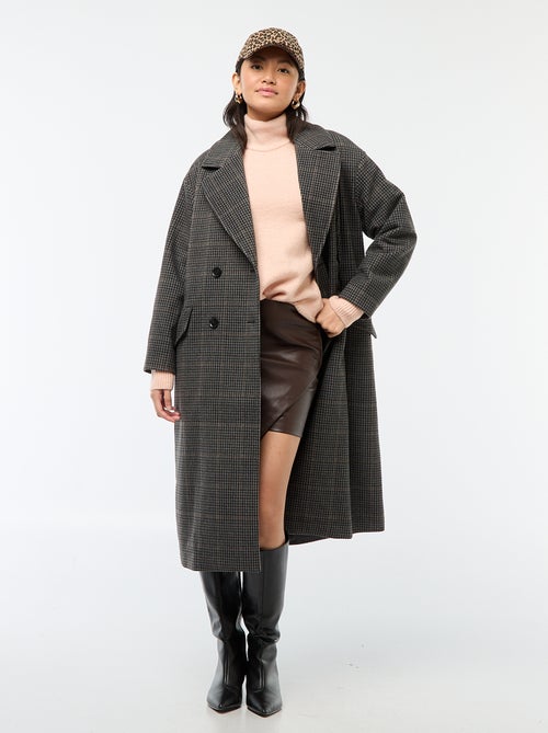 Manteau long façon lainage - Kiabi