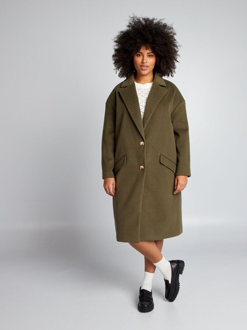 Manteau long - Kaki - Kiabi - 55.00�?�