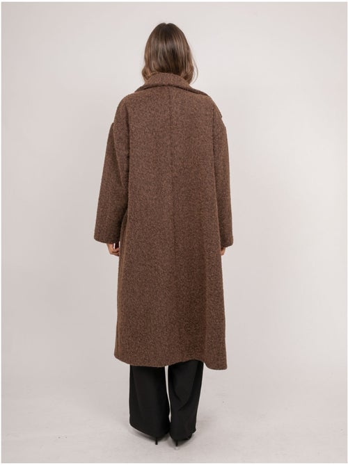 Manteau long oversize maille bouclée uven - Kiabi Manteau long oversize maille bouclée uven - Kiabi