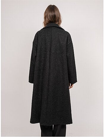 Manteau long oversize maille bouclée uven
