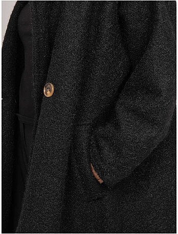 Manteau long oversize maille bouclée uven