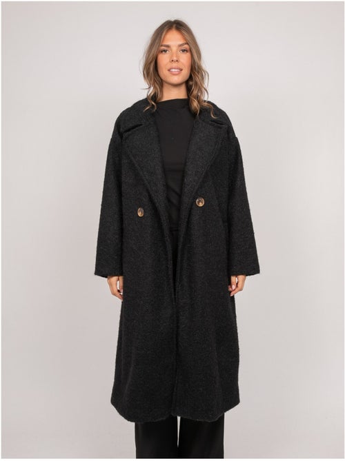 Manteau long oversize maille bouclée uven - Kiabi Manteau long oversize maille bouclée uven - Kiabi