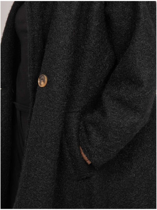 Manteau long oversize maille bouclée uven - Kiabi Manteau long oversize maille bouclée uven - Kiabi