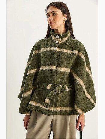 Manteau long texturé à col veste lucci