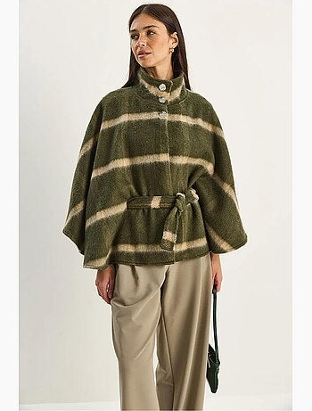 Manteau long texturé à col veste lucci