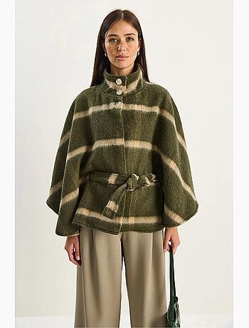 Manteau long texturé à col veste lucci