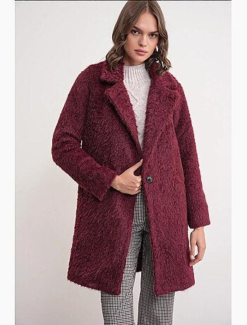 Manteau long texturé avec col de veste mixray