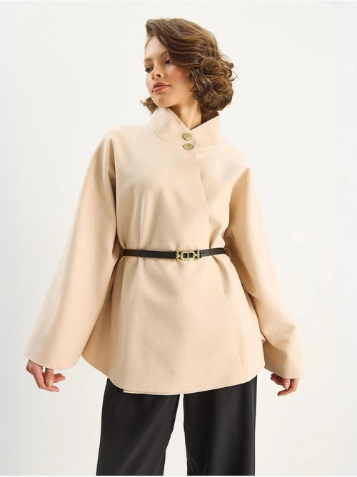 Manteau long texturé avec fermeture à boutons lucci - Kiabi