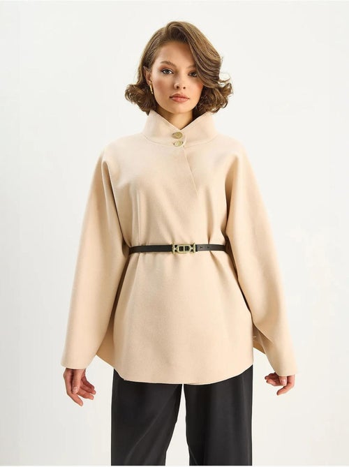 Manteau long texturé avec fermeture à boutons lucci - Kiabi