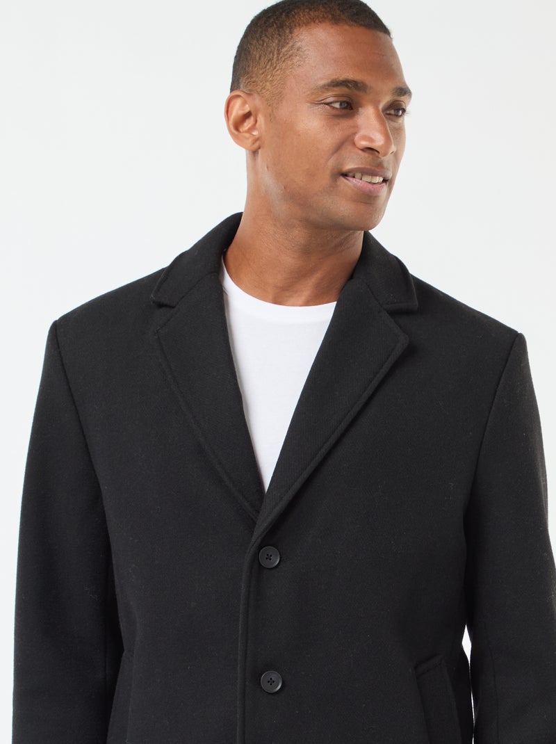 Manteau long uni Noir - Kiabi